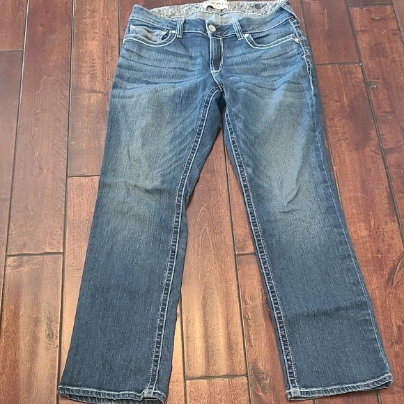 Ariat Blue Mr. Str Ivy Straight Leg Classic Jeans Suze 32R - Picture 3 of 11